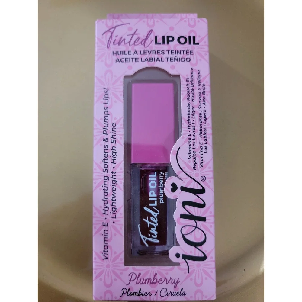Ioni Tinted Lip‎ Oil Plumberry Vitamin E Hydrating High Shine Plumping Gloss New